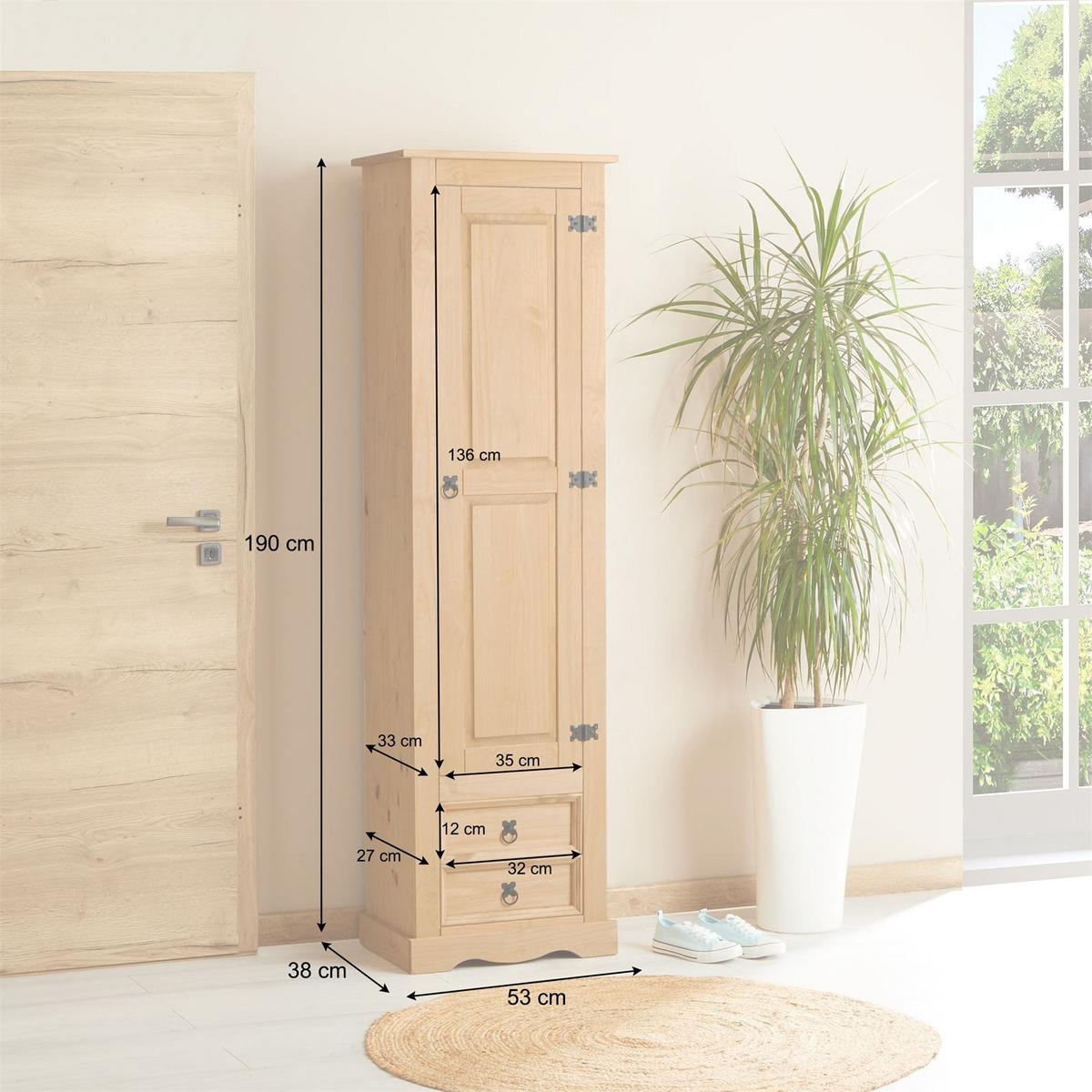 SCHUHSCHRANK TEQUILA braun - Braun, Holz (53/190/38cm) - IDIMEX