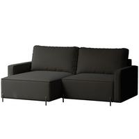 ECKSOFA LEO Links, mit Schlaffunktion und Bettkasten, Anthrazit - Anthrazit, Textil/Metall (229/148cm) - Idohome