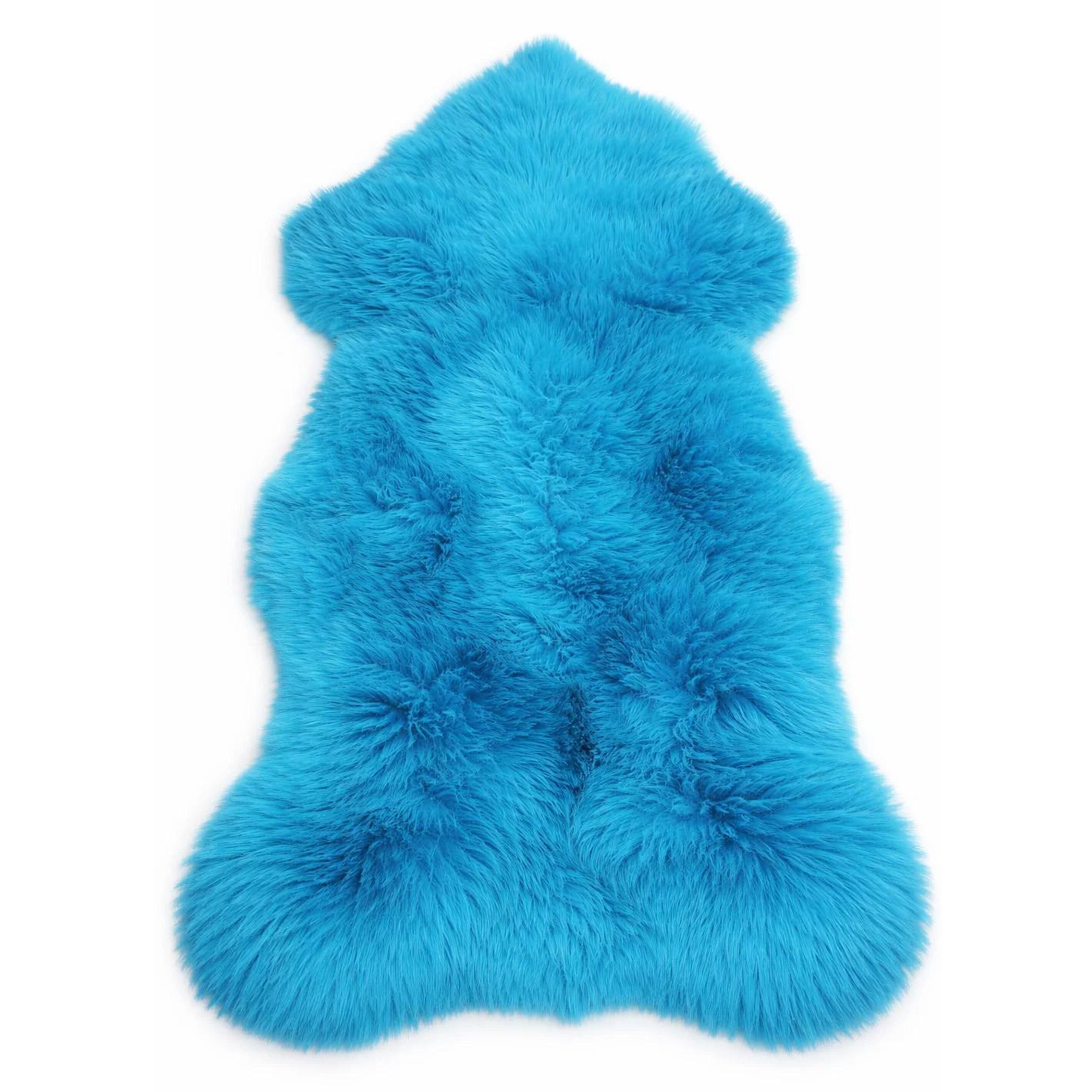 FELL Öko Lammfell Schaffell Aquamarin Blau ca. 135 cm - Blau, Fell (80/135cm) - Provellus