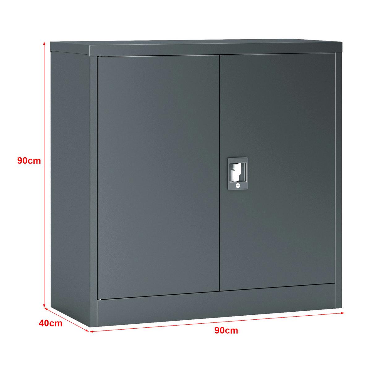 AKTENSCHRANK Molise - Dunkelgrau, Metall (90/90/40cm) - [en.casa]