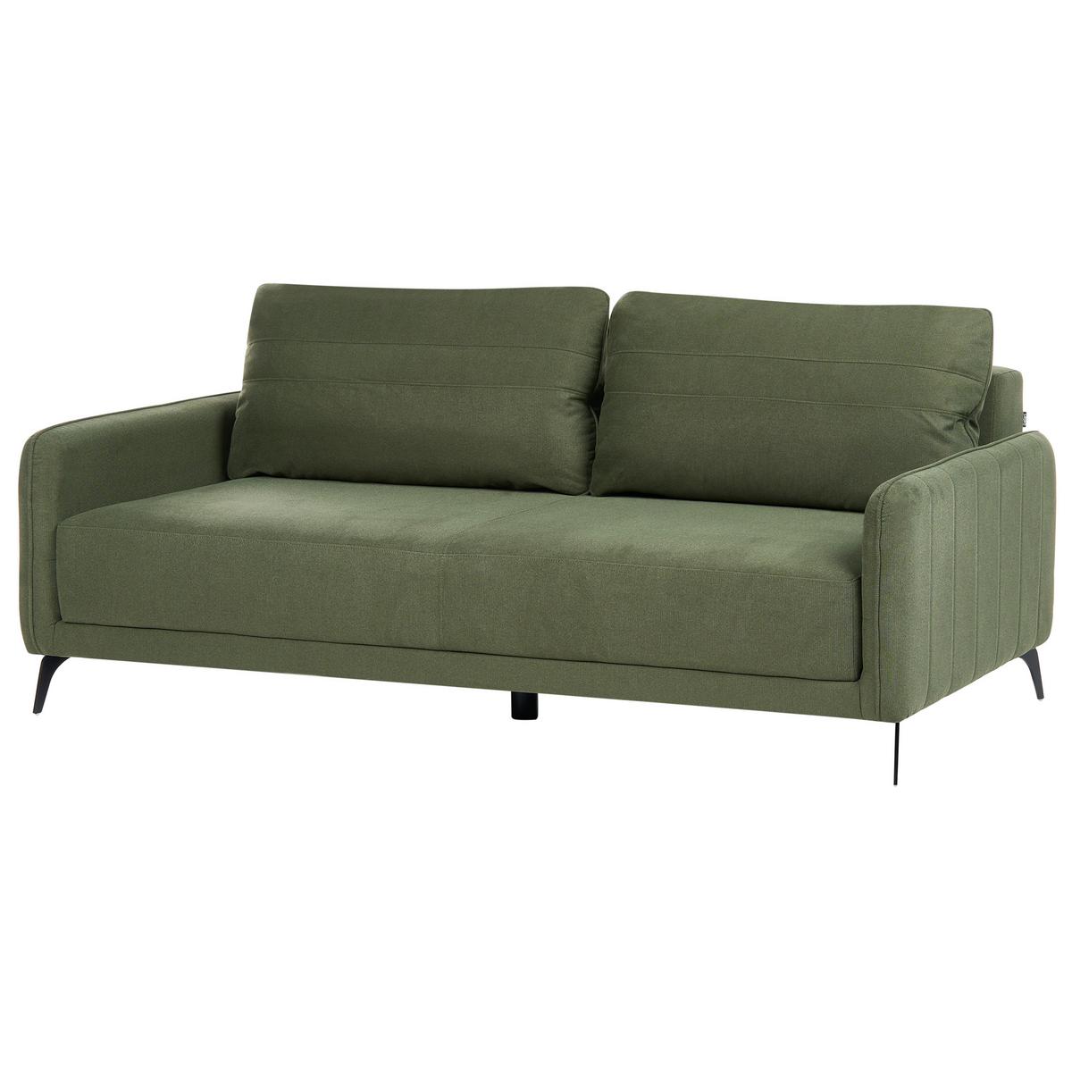 SCHLAFSOFA 3-Sitzer Stoff Grün Heming - Grün, Textil (200/88/90cm) - Beliani