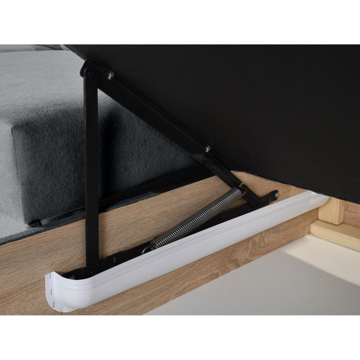 ECKSCHLAFSOFA Zoja rechts dunkelgrau - Dunkelgrau/Schwarz, Textil (261/193cm) - Beautysofa