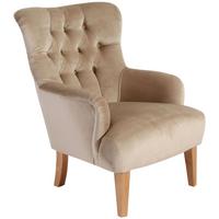 SESSEL Kaiya Bezug Samtvelours Buche natur / sand - Gelb, Kunststoff (71/97/82cm) - 58aufmkessel