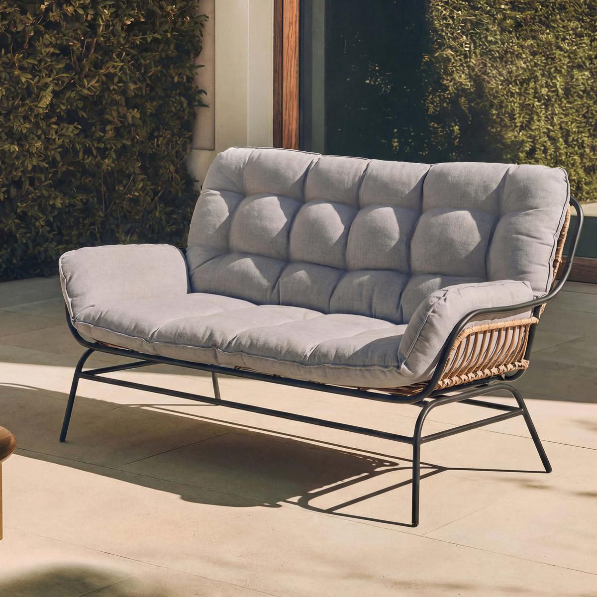 SOFA Dunkelgrau, Hellgrau - Dunkelgrau/Hellgrau, Metall (121/93/87cm) - MCW