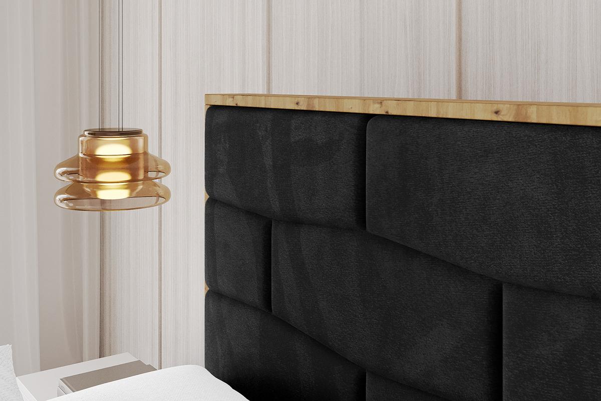 POLSTERBETT mit Bettkasten, Fußteil und Lattenrost, Boxbett mit Matratze H3/H4 - ENZO8-Z 180x200 Schwarz - Schwarz, Holzwerkstoff/Textil (180/200cm) - ALTDECOR