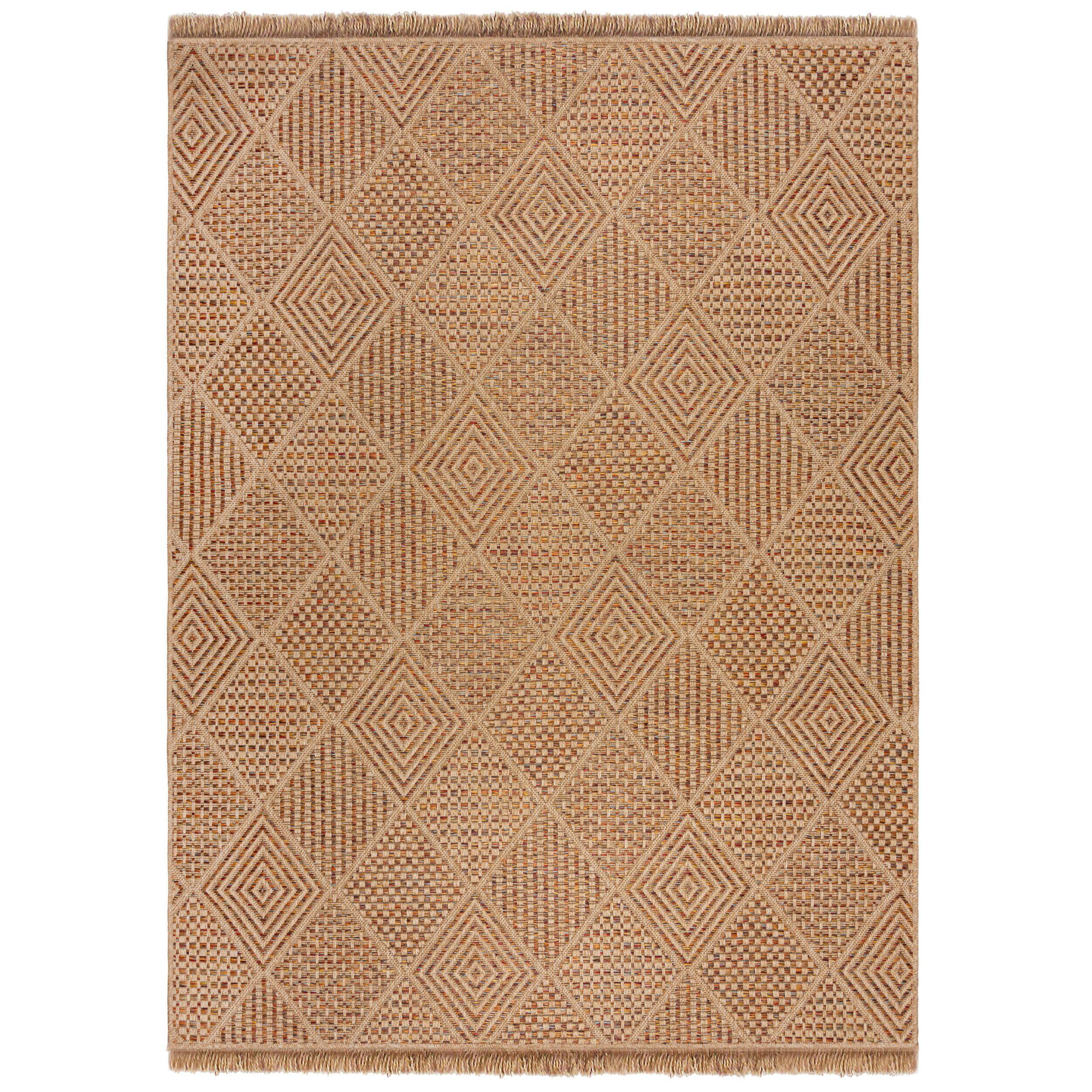 OUTDOORTEPPICH Waschbar CLYST, mit Rautenmuster, Natur-Terrakotta, 200 x 290 cm - Braun, Textil (200/290cm) - KADIMA DESIGN