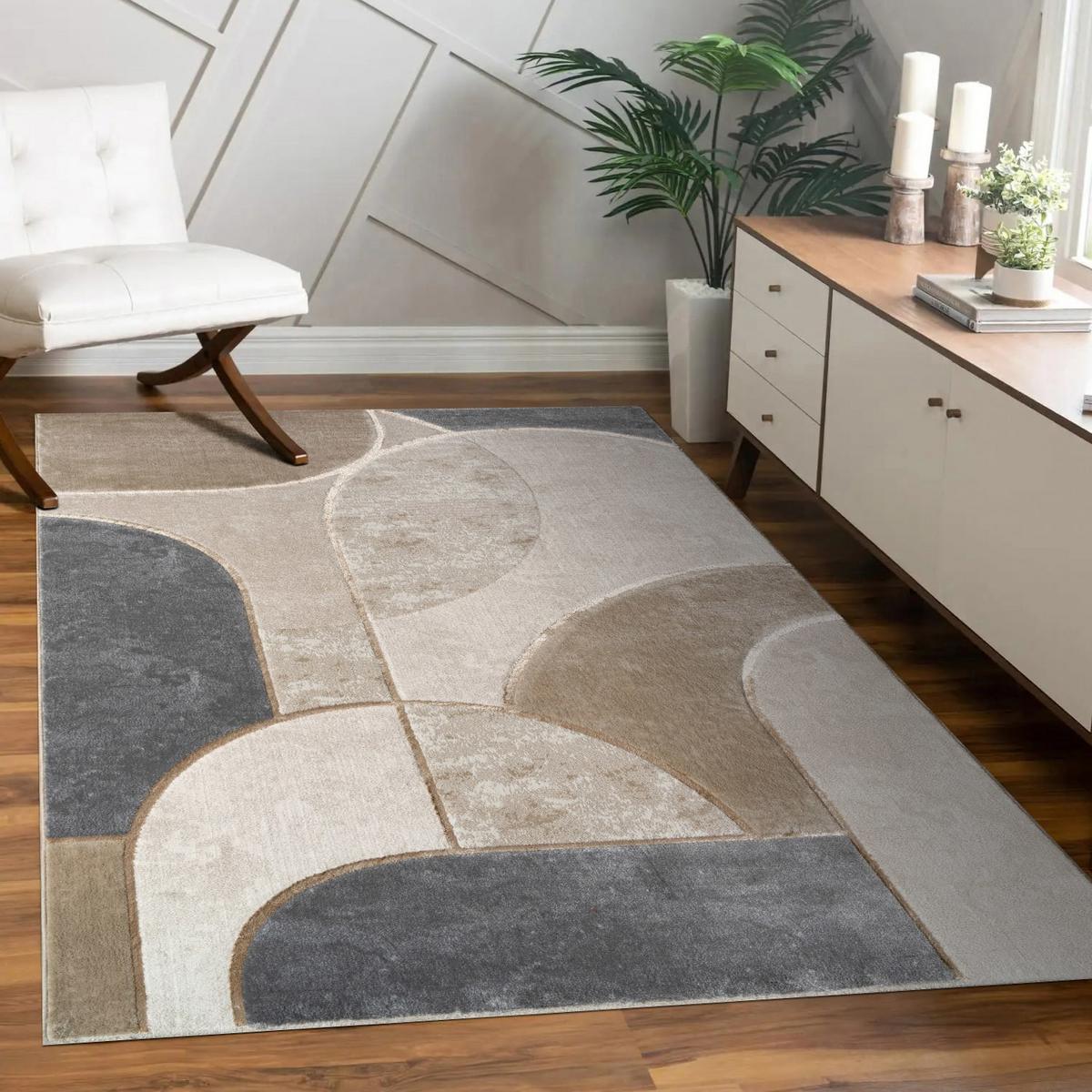 KURZFLORTEPPICH, abstrakt, aus Polypropylen, Florhöhe 11 mm, Grau, 200 x 290 cm - Grau, Textil (200/290cm) - KADIMA DESIGN