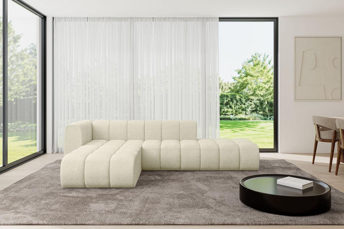 ECKSOFA modulares Sofa Zuvon-L1 - 296x177x70 cm Beige - Beige, Holzwerkstoff/Textil (296/177cm) - ALTDECOR