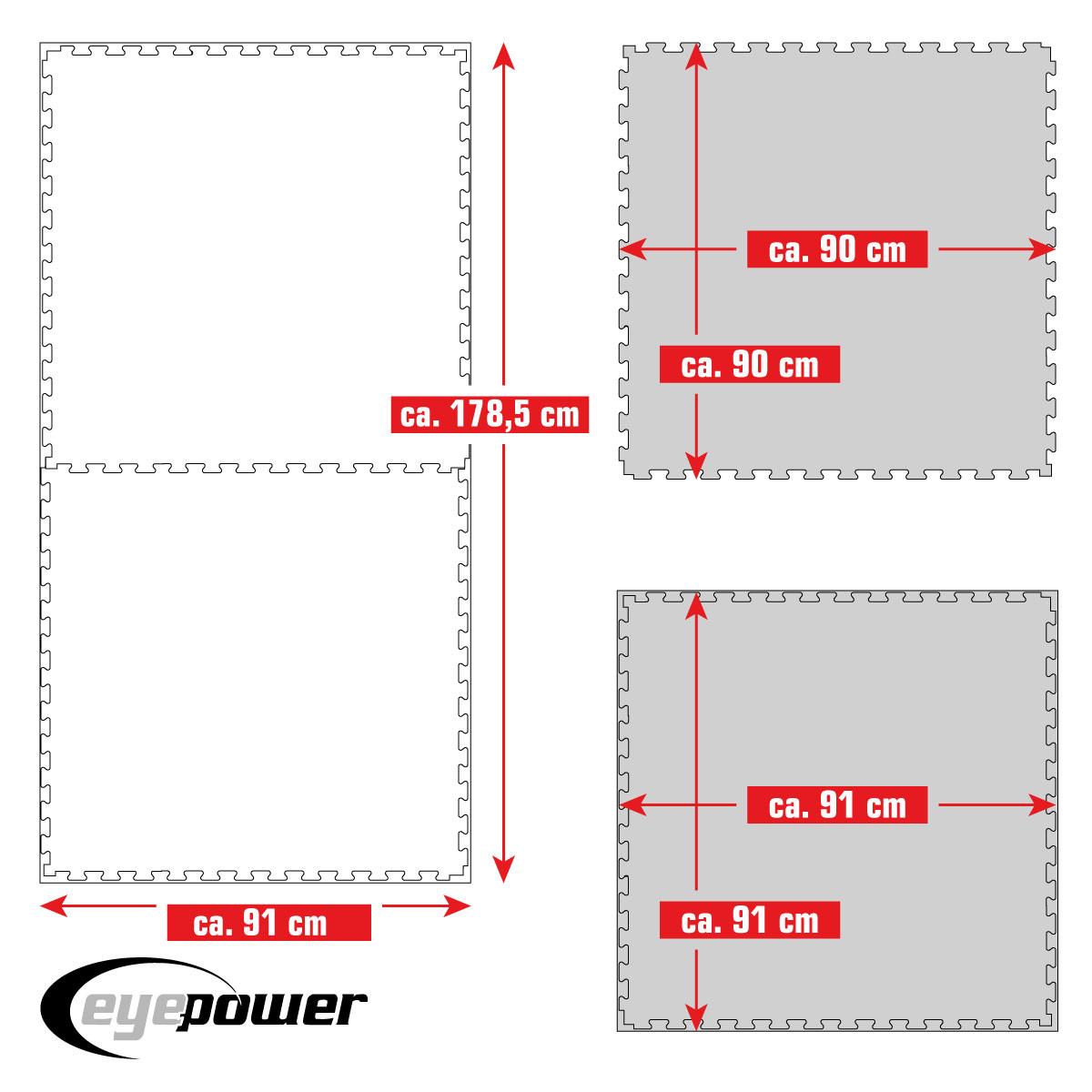 BODENSCHUTZMATTE 90x90x2 cm, Schwarz, 2er Set - Schwarz, Kunststoff (90/90/2cm) - eyepower