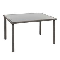 POLY-RATTAN TISCH rechteck Grau - Hellgrau, Kunststoff (75/120/71cm) - MCW