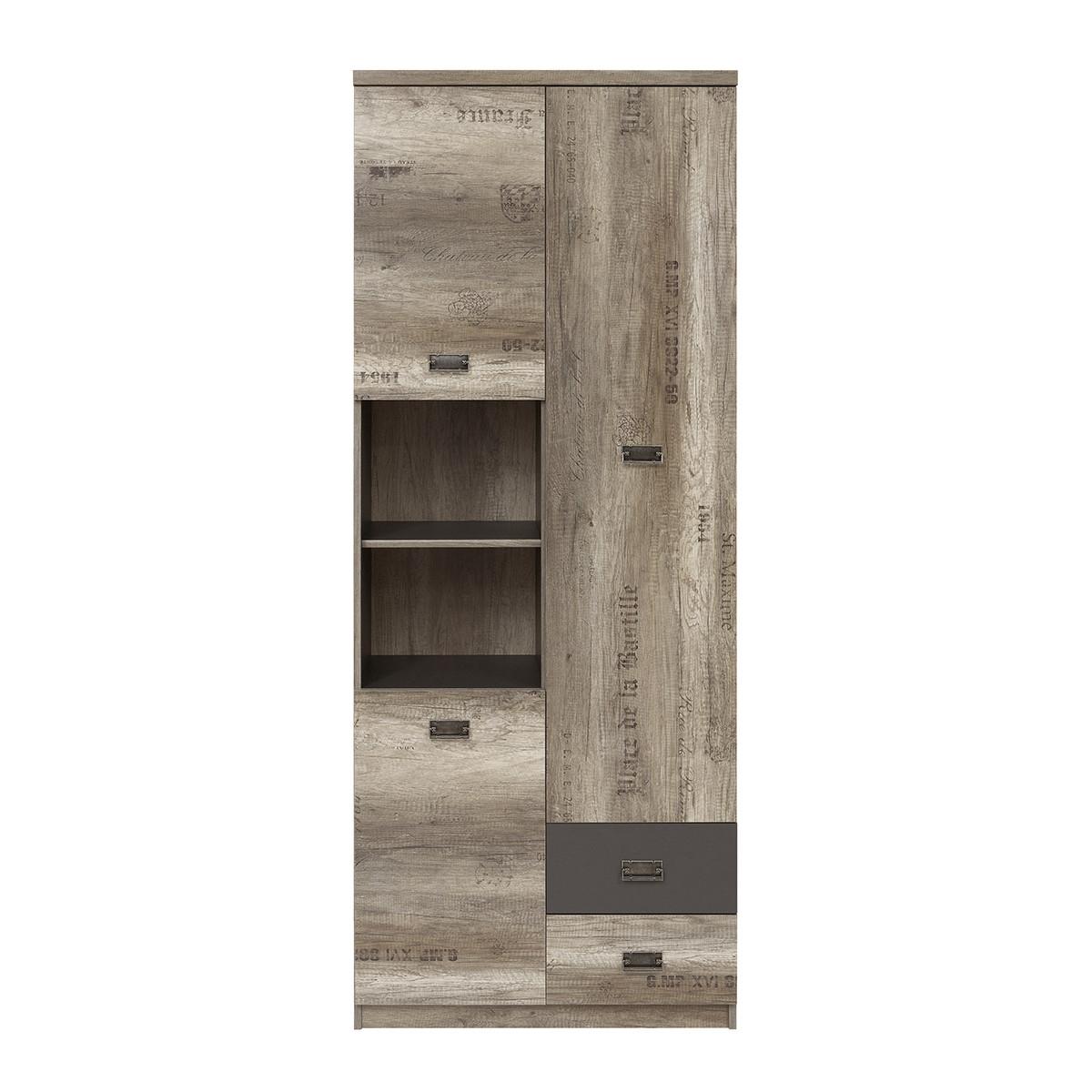 BÜCHERREGAL Abel Holz und Grau - Grau, Holzwerkstoff (80/205/40cm) - Petits-meubles