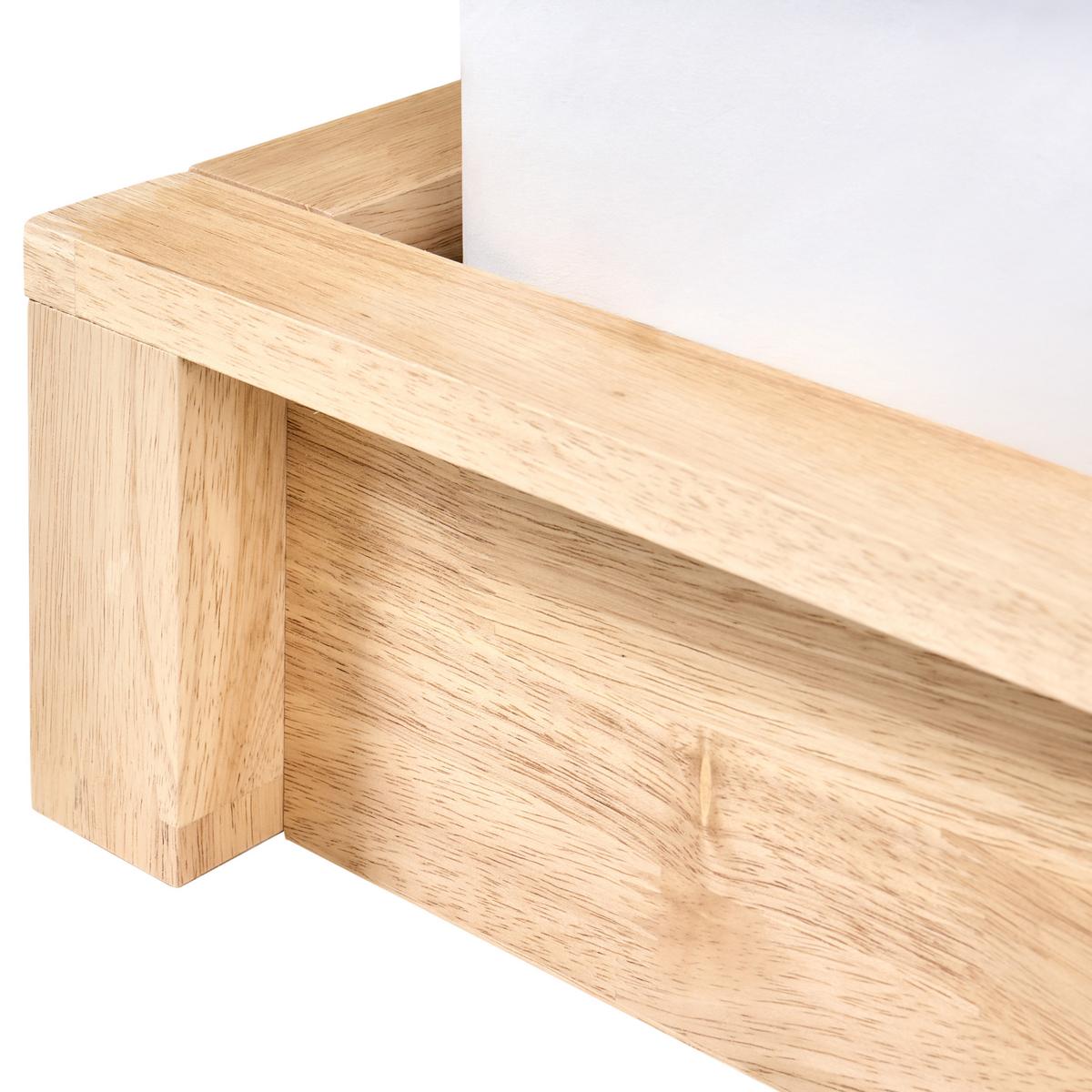 BETT ohne Kopfteil 180/200 cm Gummibaumholz Hellbraun Antras - Hellbraun, Holz (180/200cm) - Beliani