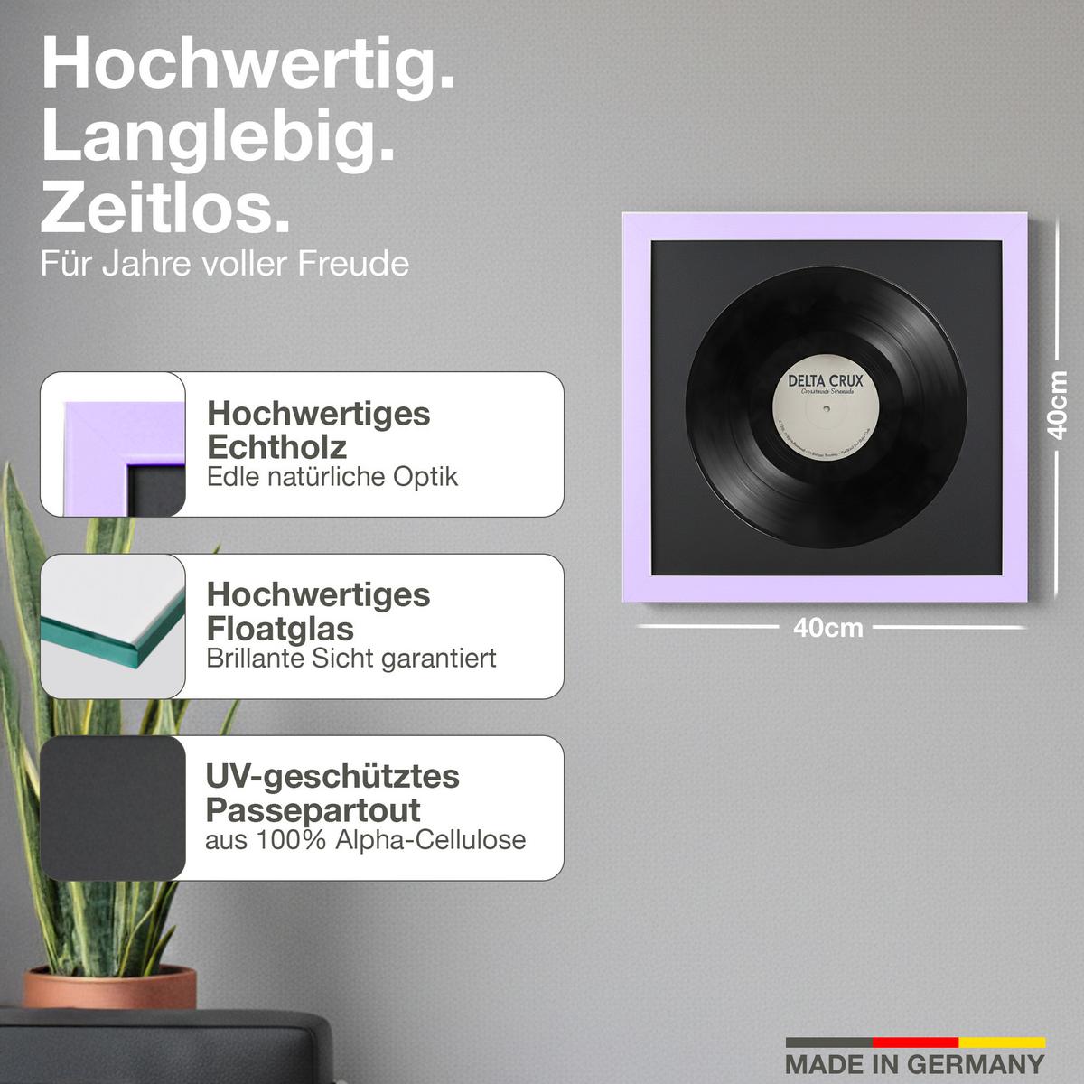 SCHALLPLATTEN BILDERRAHMEN 40/40 2er Set - Flieder, Holz (40/40cm) - K-Möbel