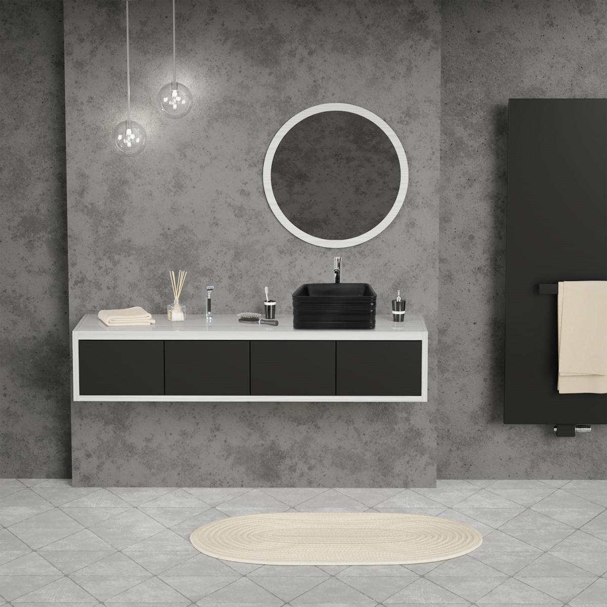 WASCHBECKEN - Schwarz, Keramik (39/15/39cm) - ML-DESIGN