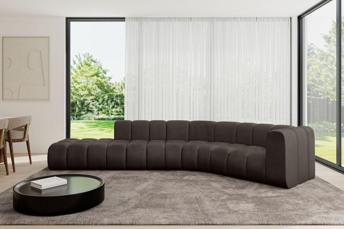 ECKSOFA modulares Sofa Tilmo-L1 - 399x194x70 cm Braun - Braun, Holzwerkstoff/Textil (399/194cm) - ALTDECOR