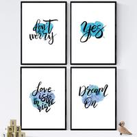 POSTER Set mit 4 glücklich und bunt Love Is In The Air A4 Schwarzer Rahmen - Schwarz, Papier (29.7/3cm) - Nacnic