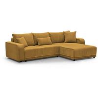 ECKSCHLAFSOFA Primo L gelb - Gelb/Schwarz, Textil (290/185cm) - Beautysofa