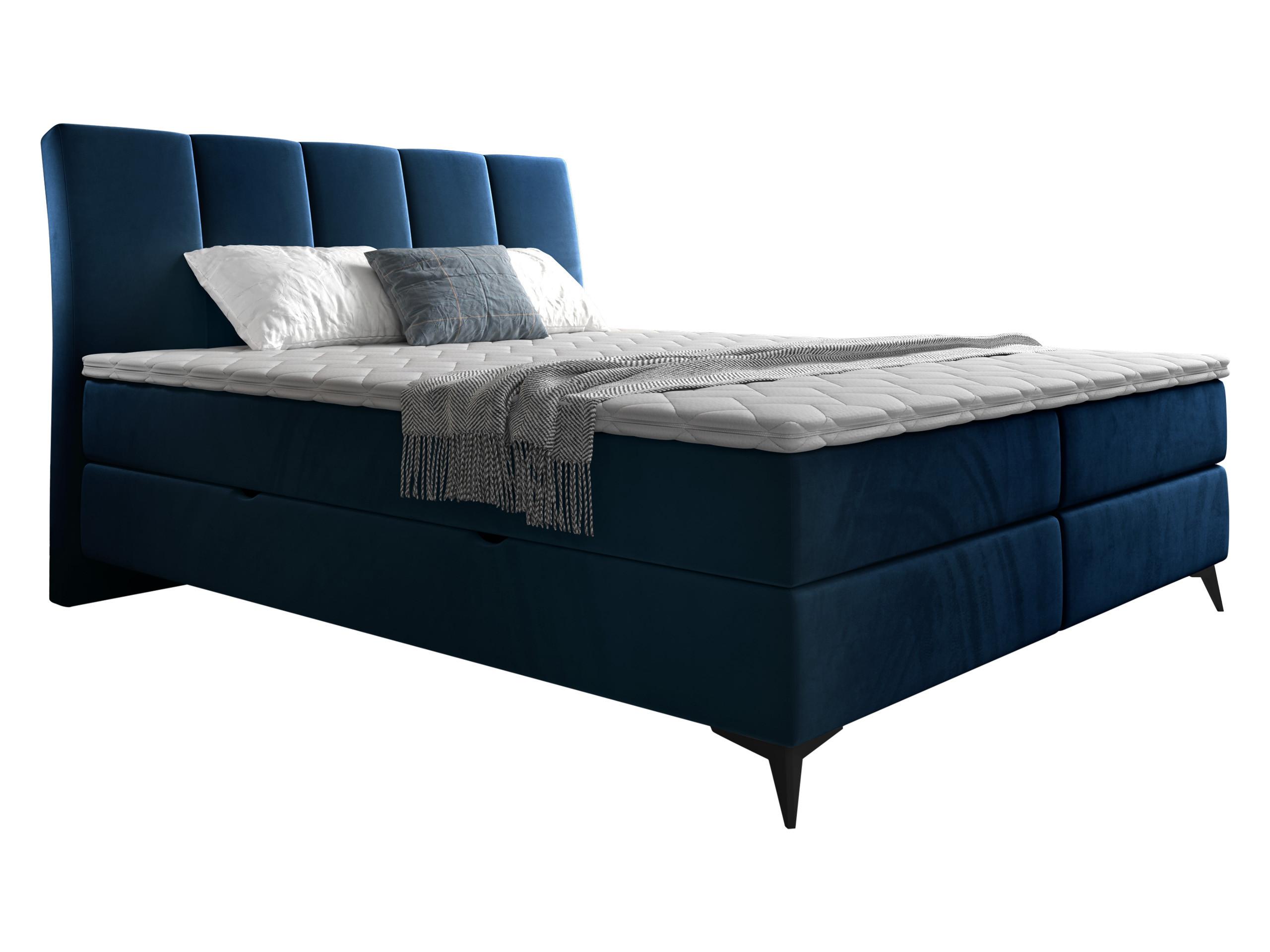 BOXBETT Forever - H3 - Blau/Schwarz, Holz/Textil (160/200cm) - MIRJAN24
