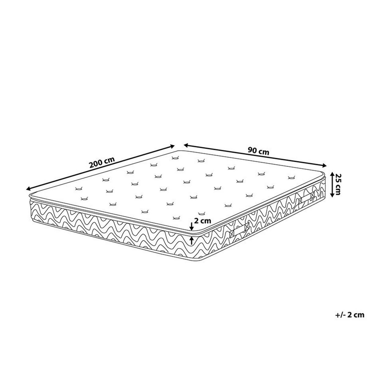 TASCHENFEDERKERNMATRATZE Memory Foam mittelfest 90/200/25 cm Luxus - Beige, Textil (90/200cm) - Beliani