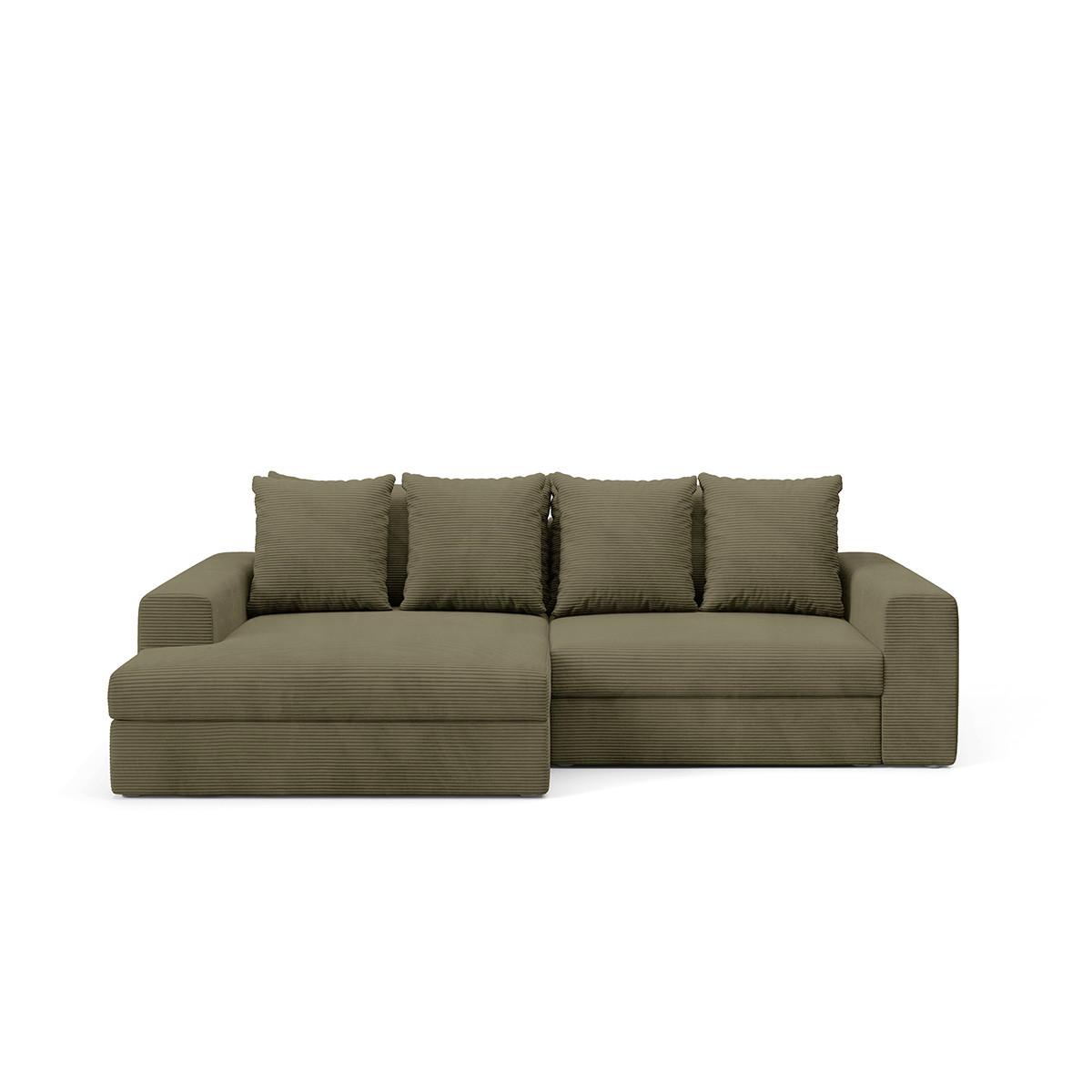 ECKSOFA Paola 3 Sitzplätze Grün - Grün, Holz (272/167cm) - Petits-meubles