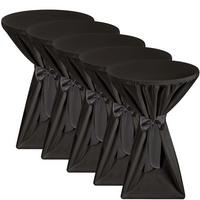 STEHTISCHHUSSE Premium Ø 60cm Schwarz (5tlg) - Schwarz, Kunststoff/Textil (60/145cm) - Beautissu 