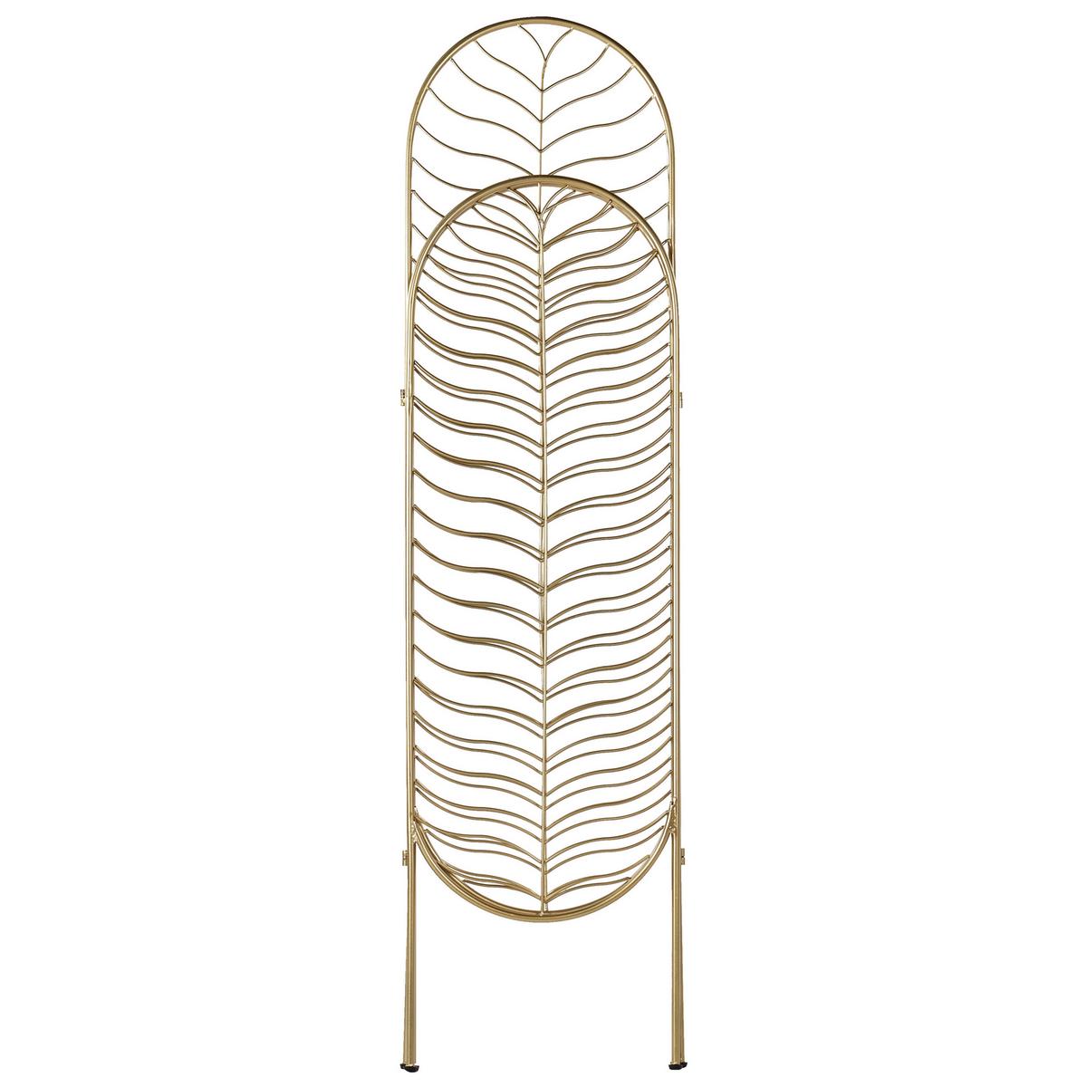 RAUMTEILER 3-teilig Gold 120 cm 160 cm Pescia - Goldfarben, Metall (120/160/1cm) - Beliani