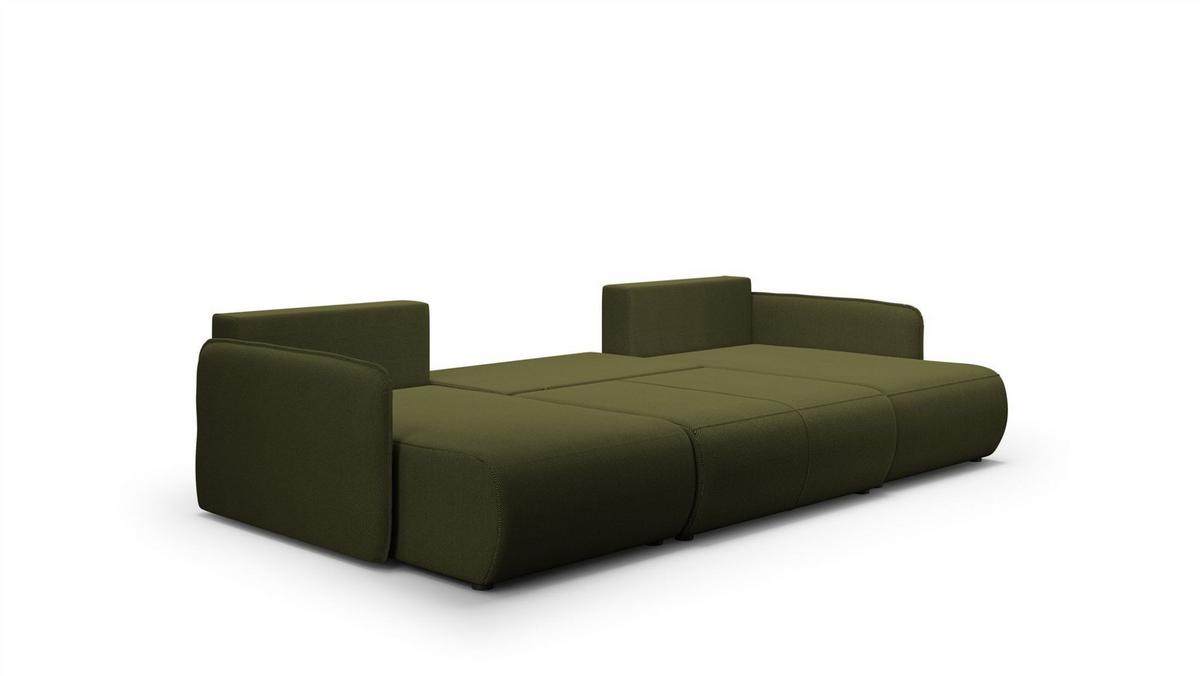 WOHNLANDSCHAFT Calgary - Grün, Holzwerkstoff/Textil (290/86/148cm) - Fun Möbel