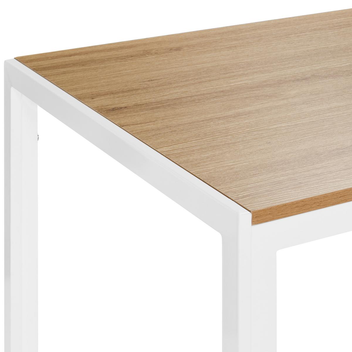 ESSTISCH Braun/Weiß 120/80 cm Mann - Hellbraun, Holzwerkstoff (120/80/75cm) - Beliani