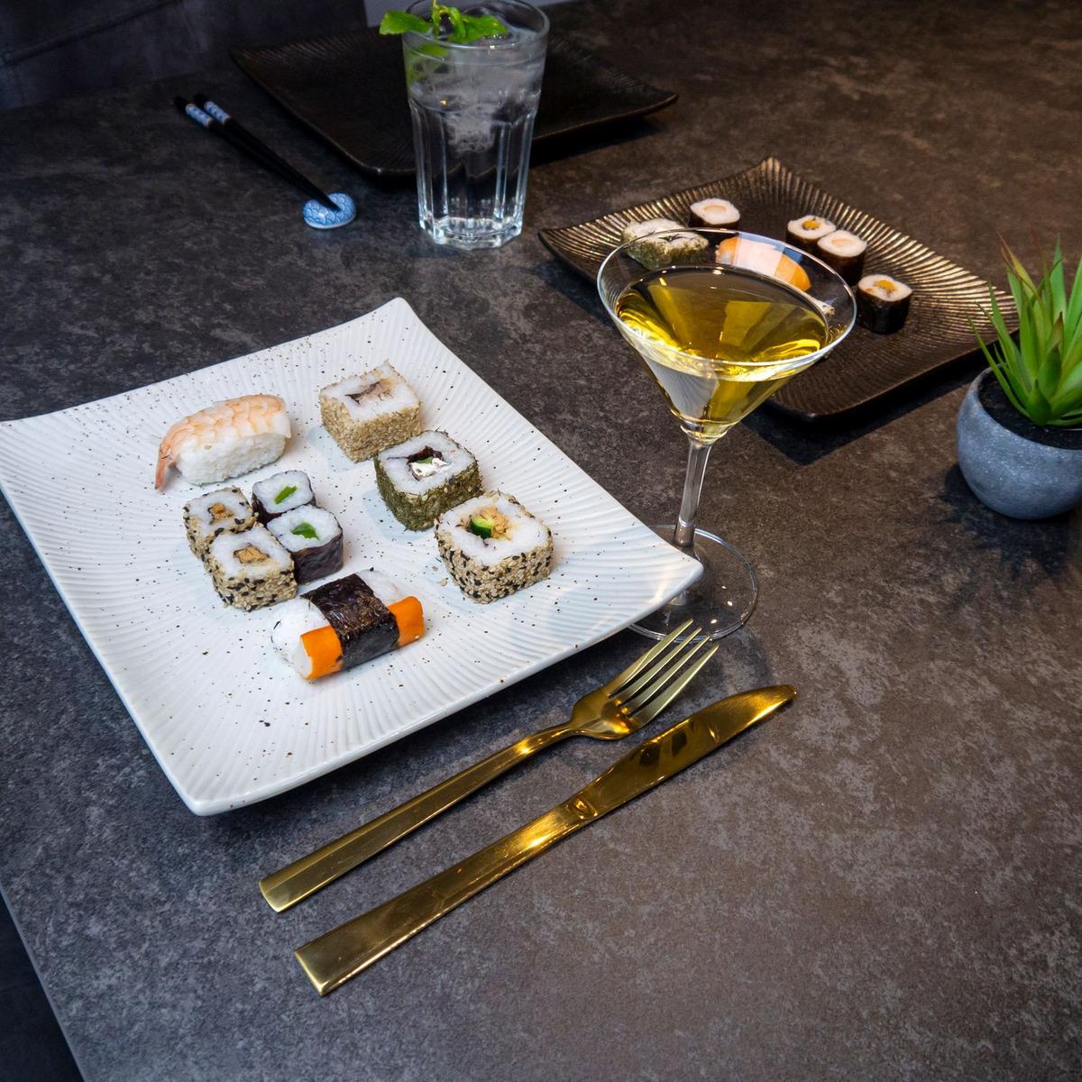 SUSHI PLATTE (4-tlg.) - Weiß, Keramik (23.4/3.8/26cm) - Intirilife