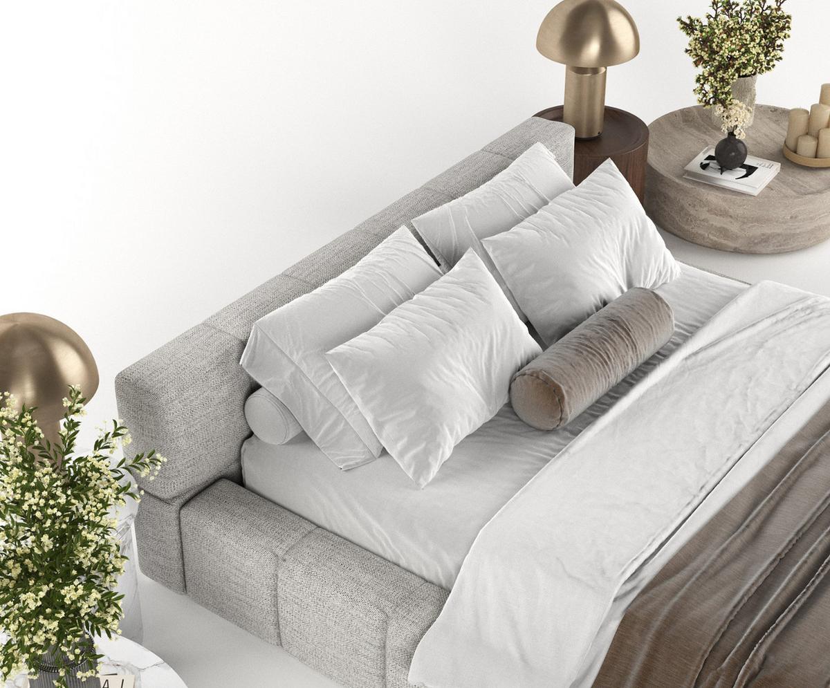 POLSTERBETT Milos mit Stauraum 160/200 cm Hellgrau im Modesto Stoff - Hellgrau/Schwarz, Holz/Holzwerkstoff (160/200cm) - AltaBeds