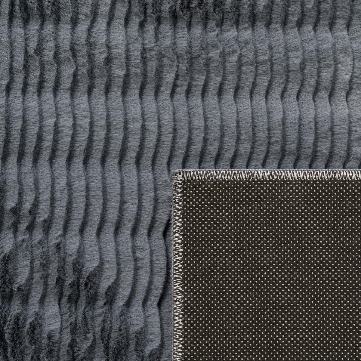 HOCHFLORTEPPICH, mit Struktur, Florhöhe 23 mm, Anthrazit, 80 x 150 cm - Anthrazit, Textil (150/80cm) - KADIMA DESIGN