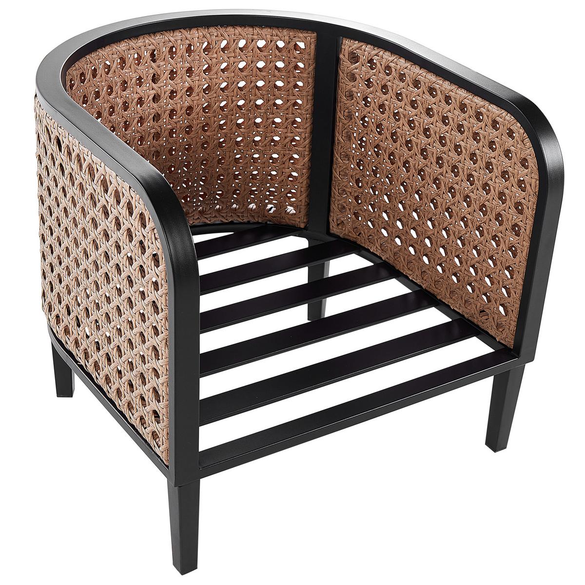 GARTENSTUHL Metall Weiß Montefalco - Schwarz/Weiß, Metall (71/87/74cm) - Beliani