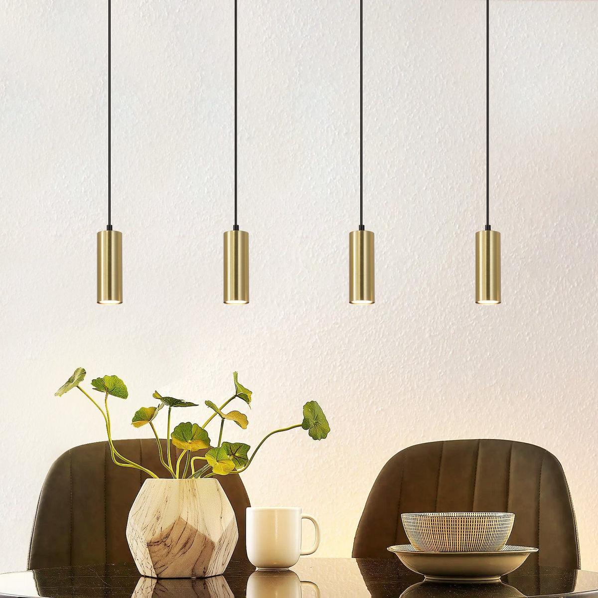 PENDELLEUCHTE Glück 60/6/170 cm - Goldfarben, Metall (60/6/170cm) - Nettlife