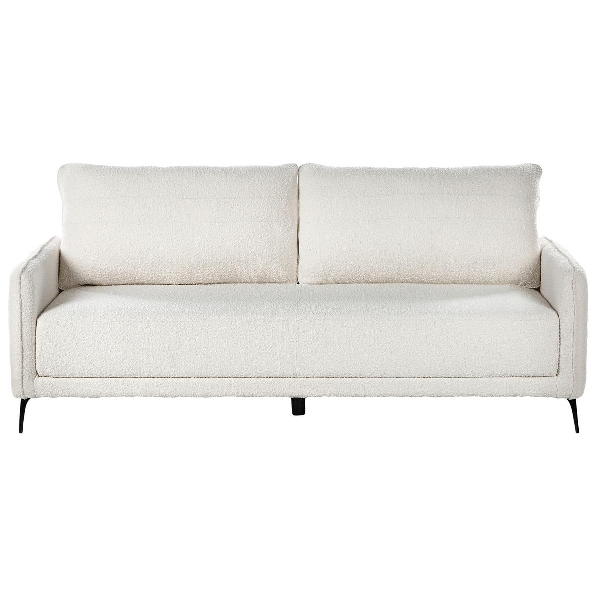 SCHLAFSOFA 3-Sitzer Bouclé Cremeweiß Heming - Creme, Textil (200/88/90cm) - Beliani