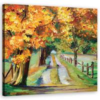 BILD auf Leinwand, Landschaften - Orange 30x30cm - Orange, Textil (30/30cm) - Feeby