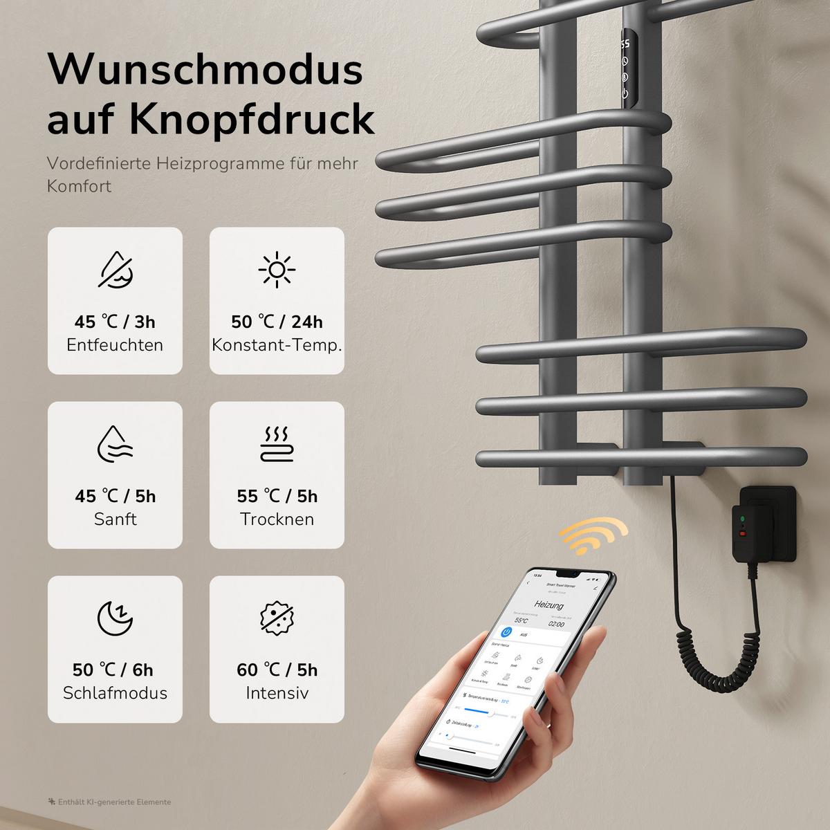 HEIZKÖRPER Elektrisch Anthrazit 70/66/16,5 cm - Anthrazit, Metall (66/66/16.5cm) - EMKE