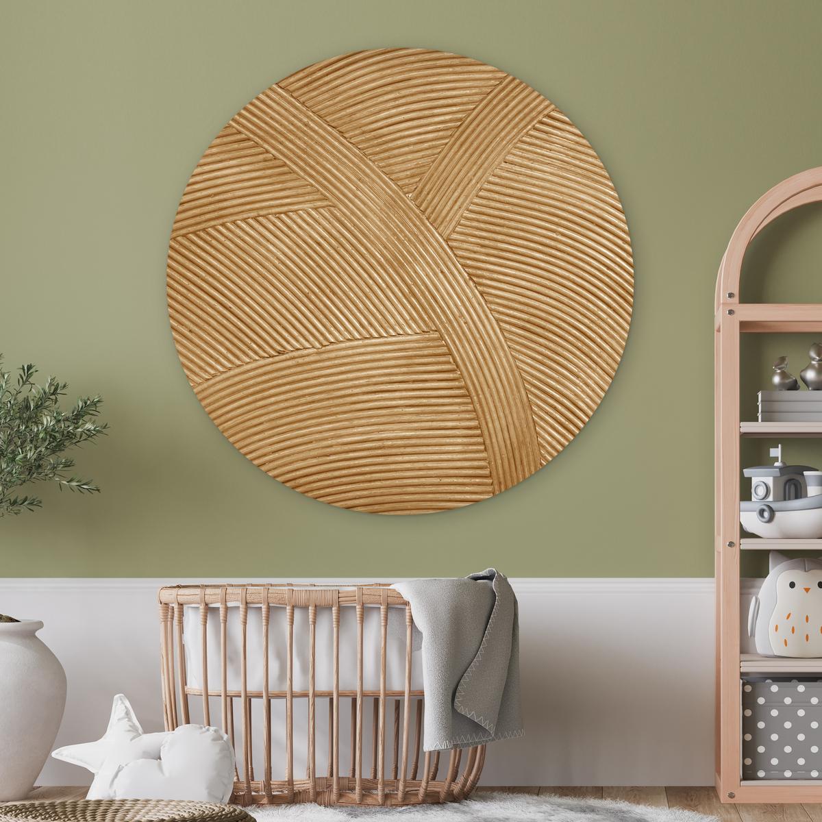 WANDBILD Struktur - Natur - Kunst - Rattan Wandbild 120x120 cm - Naturfarben, Kunststoff (120/120cm) - MuchoWow