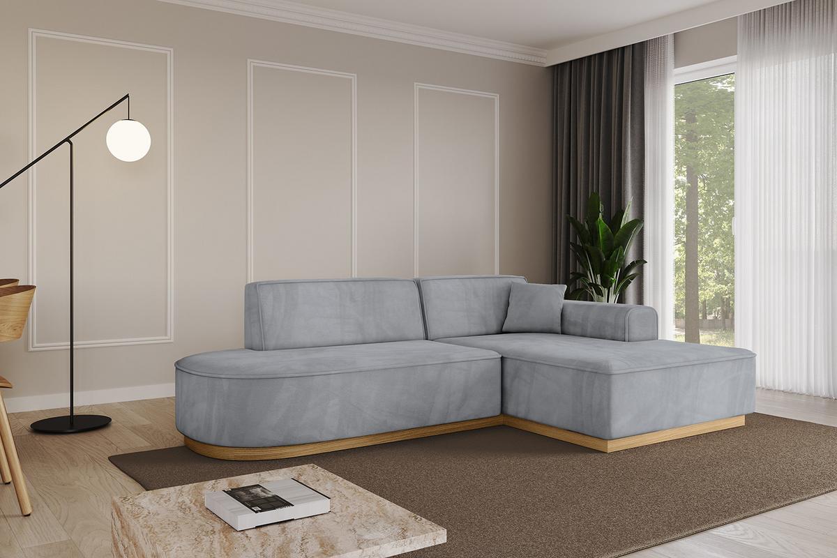 ECKSOFA Ottomane Rechts IREA-L1-v2 - 232x165x80 cm Grau - Titanfarben, Holzwerkstoff/Textil (232/165cm) - ALTDECOR