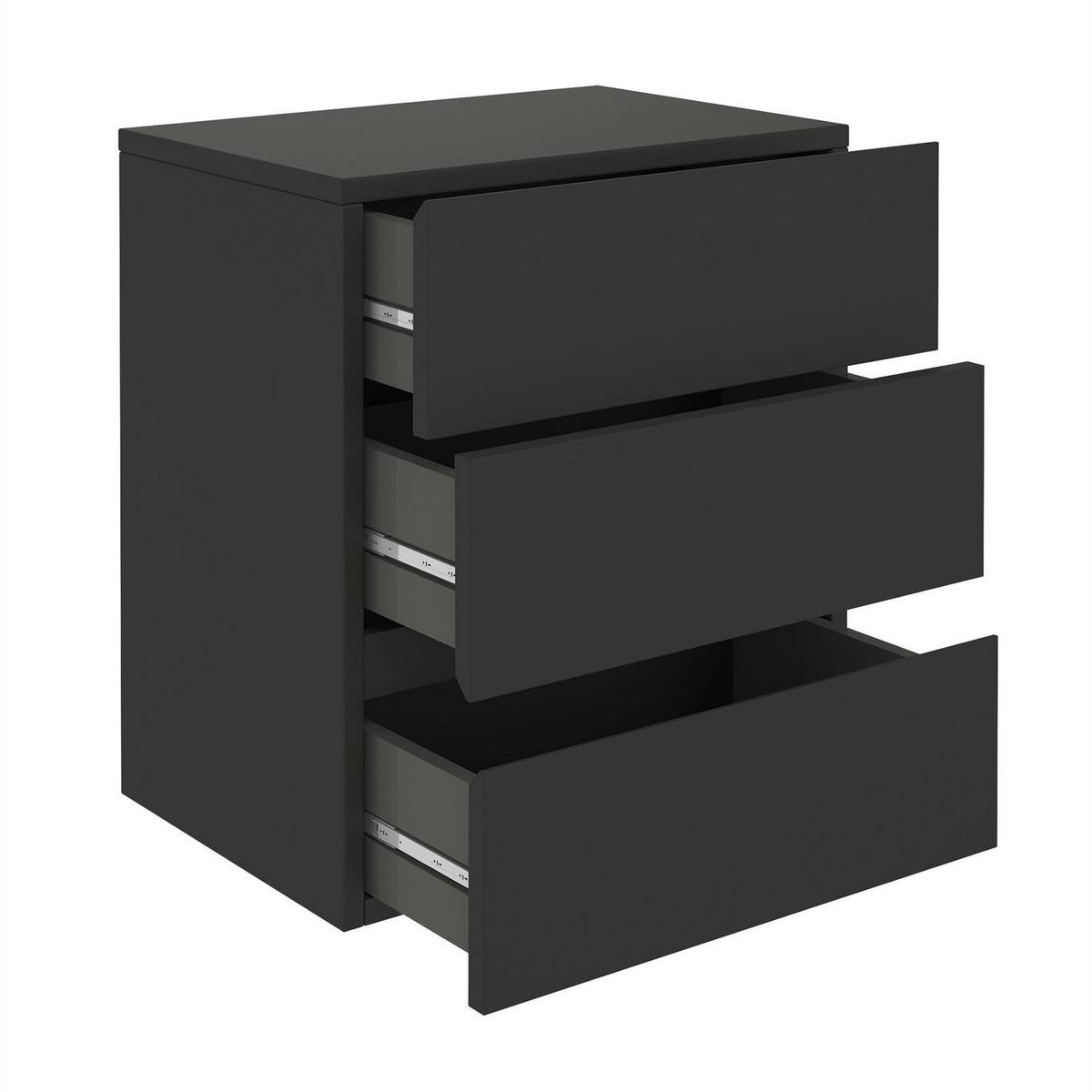 NACHTKOMMODE ANNO - Schwarz, Holzwerkstoff (42/47/30cm) - CARO-Möbel