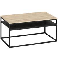 COUCHTISCH Spanplatte Metall Naturholz - Eichefarben/Schwarz, Holzwerkstoff/Metall (100/59.8/47cm) - HOMCOM