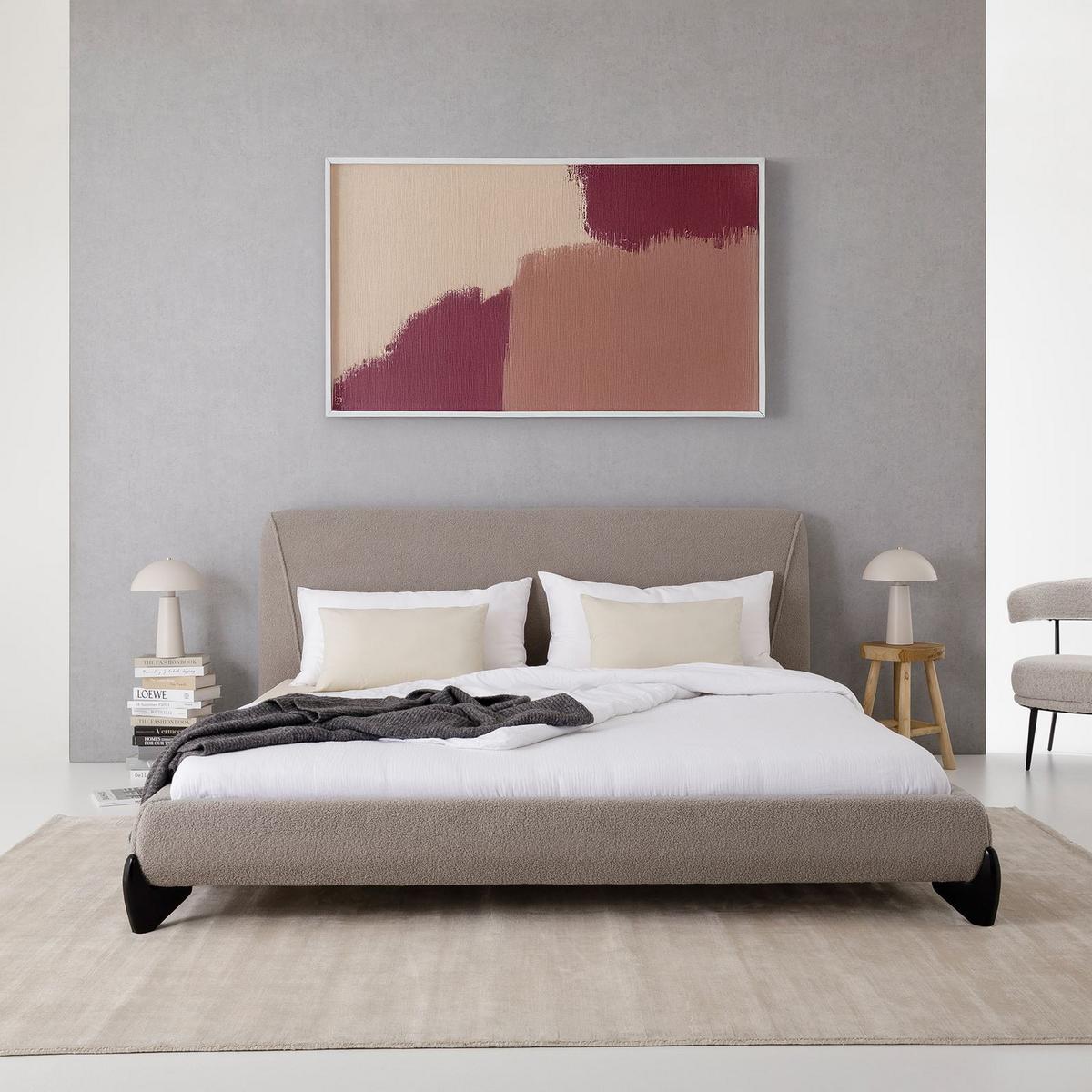 POLSTERBETT PATERNA 180X200 CM - Grau, Textil (180/200cm) - IDIMEX