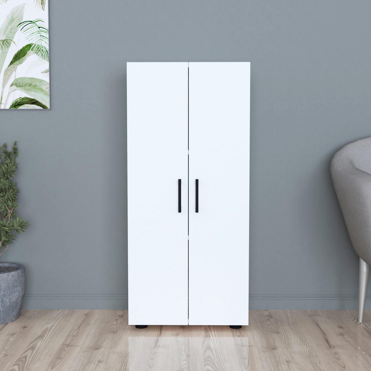 MEHRZWECKSCHRANK Åsnes - Weiß, Holzwerkstoff (49/108/32cm) - [en.casa]