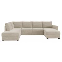 WOHNLANDSCHAFT Wilma, Seite: Links - Champagner/Schwarz, Holz/Textil (305/85/188cm) - MIRJAN24