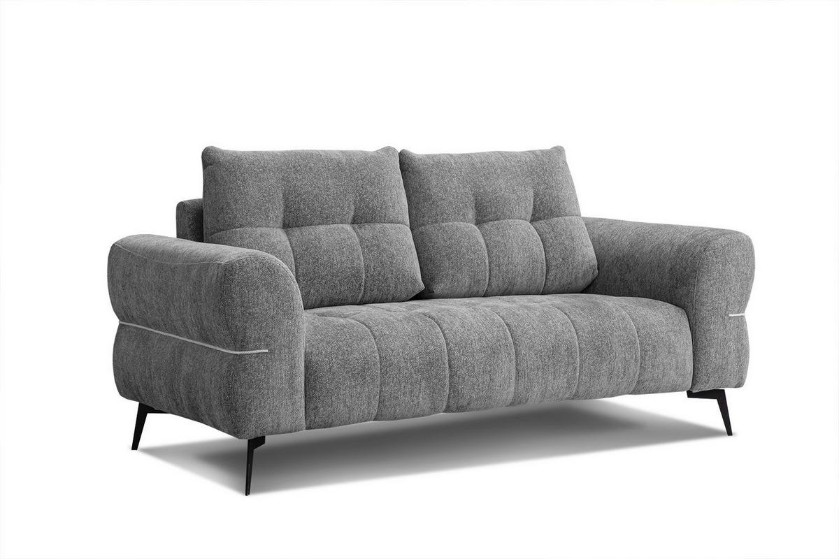 SOFA SALVINI 2,5-Sitzer, grau - Schwarz/Grau, Holzwerkstoff/Textil (176/88/99cm) - Wozimo