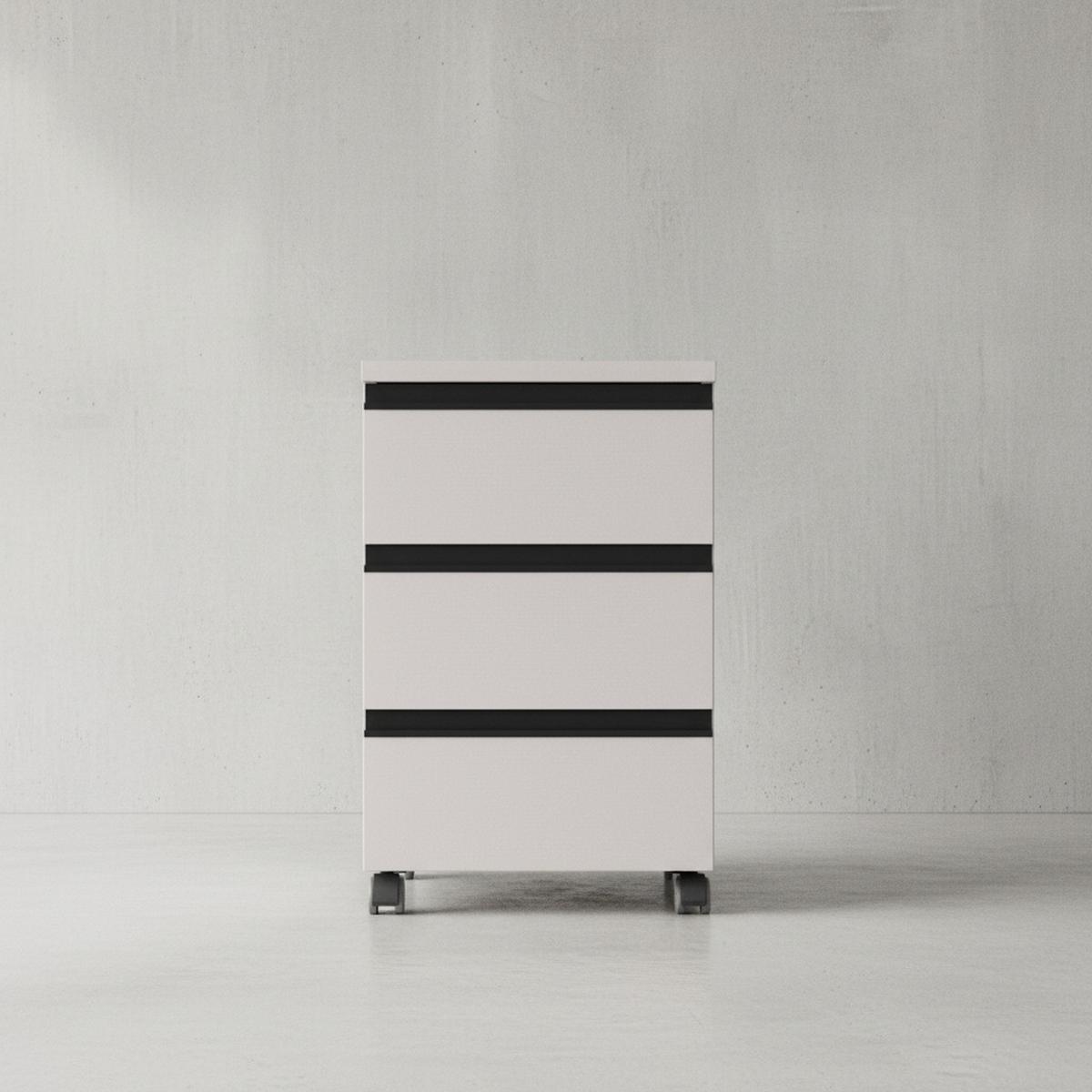 ROLLCONTAINER "Stuttgart" Soft-Close 3 Schubladen | Greige - Beige, Holzwerkstoff (40/63/50cm) - KADIMA DESIGN