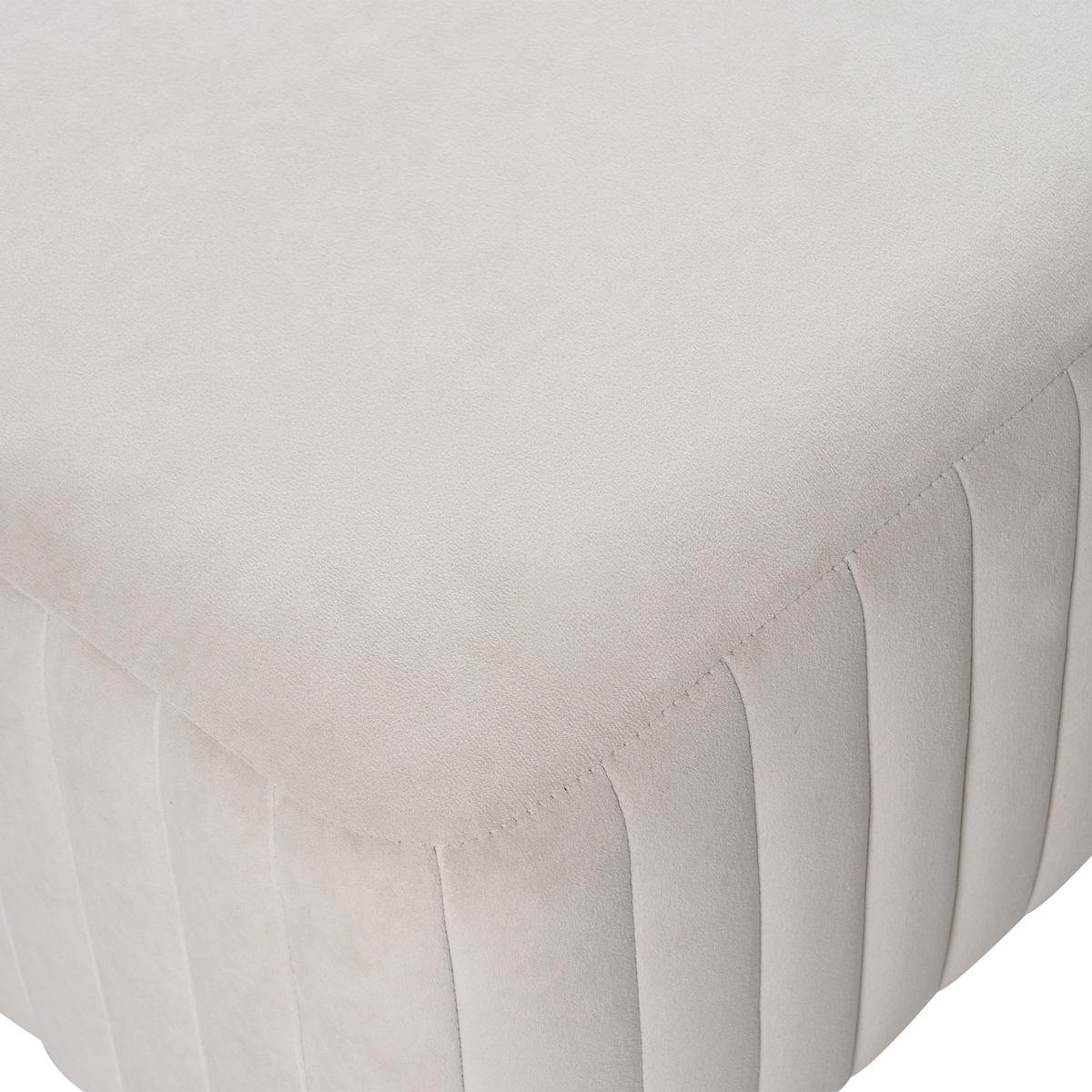 POLSTERBANK Samtstoff Beige Utah - Goldfarben/Weiß, Textil/Metall (91/43/47cm) - Beliani