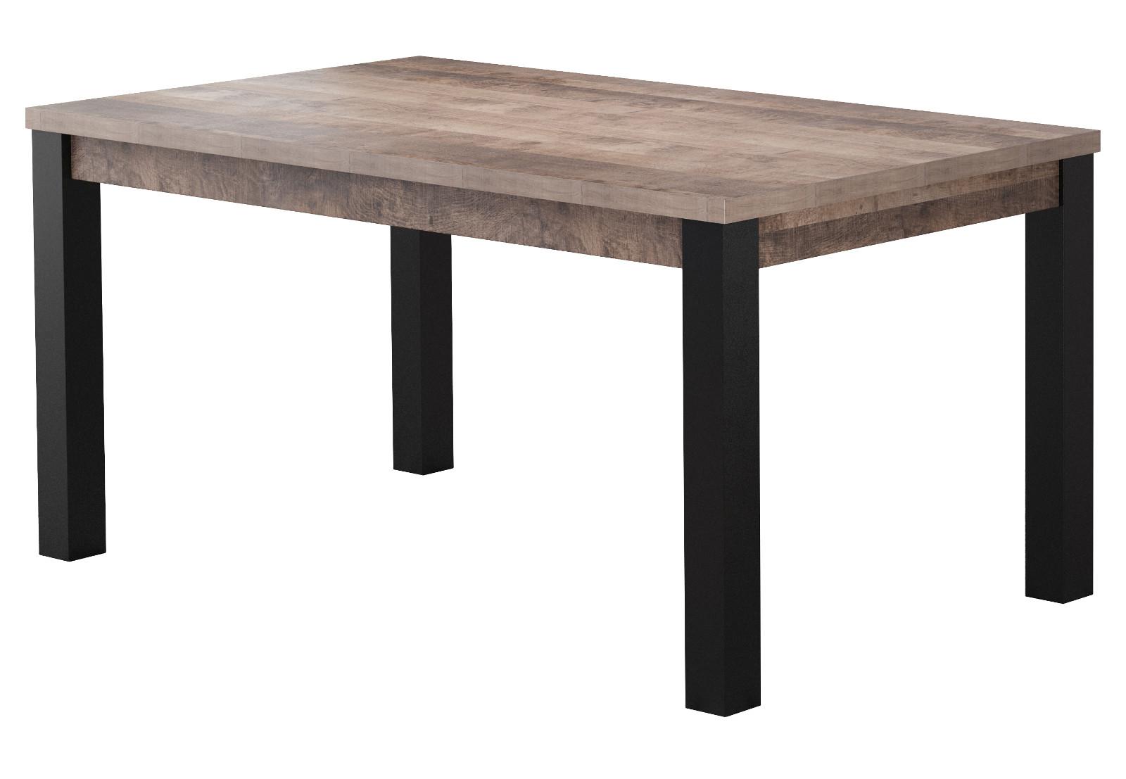 ESSTISCH Eiche Tabak, schwarz, Küchentisch 160 x 90 cm - Eichefarben/Schwarz, Holzwerkstoff (90/160/77cm) - Top.Furn