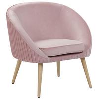 SESSEL Samtstoff Rosa Tromso - Pink, Holz/Textil (73/73/54cm) - Beliani