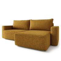 ECKSOFA BELISE BL Currygelb Chenille mit Schlaffunktion - Currygelb, Holz/Textil (252/162cm) - MASSENO
