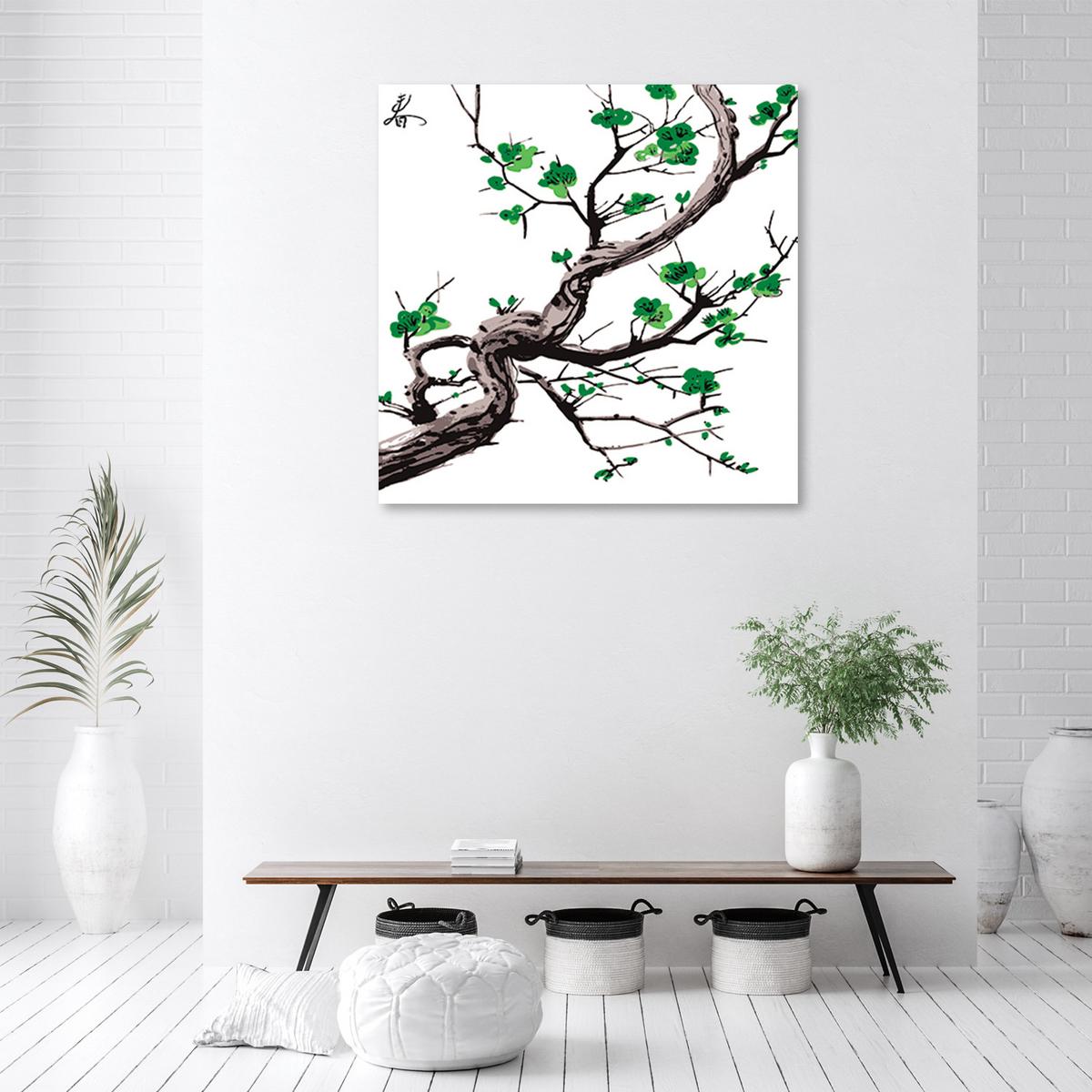 LEINWANDBILD, Natur - Grün 40x40cm - Weiß, Textil (40/40cm) - Feeby